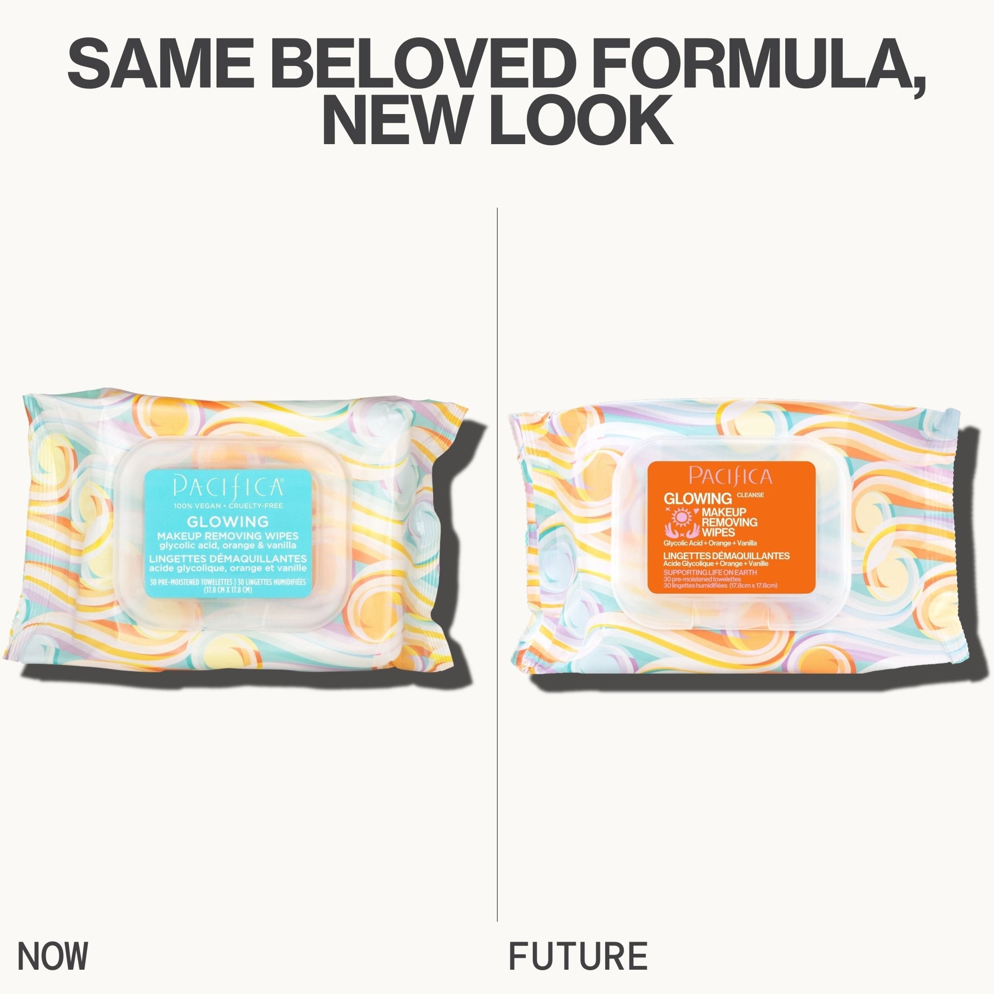 Glowing Glycolic Acid, Orange & Vanilla Makeup Removing Wipes
